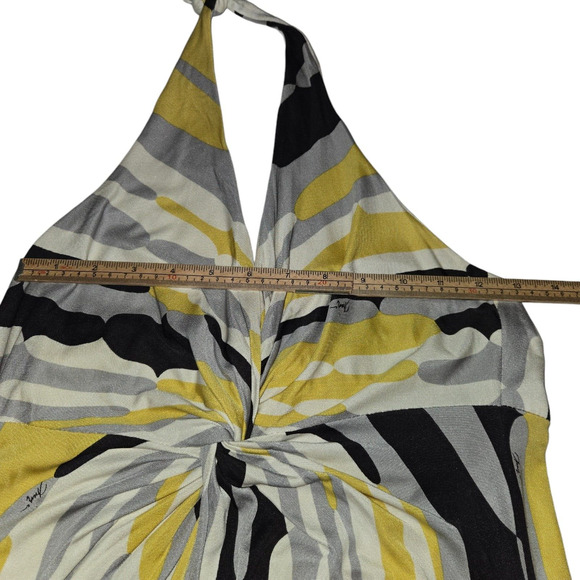 Trinia Turk Womens Small Dress Silk Halter Neck Tie Cover-Up Abstract Retro - Picture 8 of 12